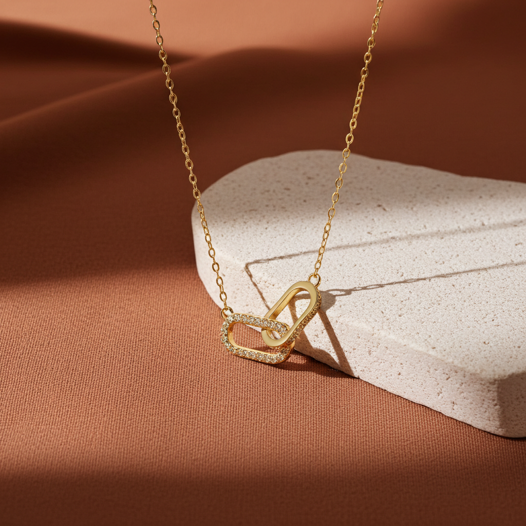 Ameya 18k Gold Plated Eternal Link Necklace
