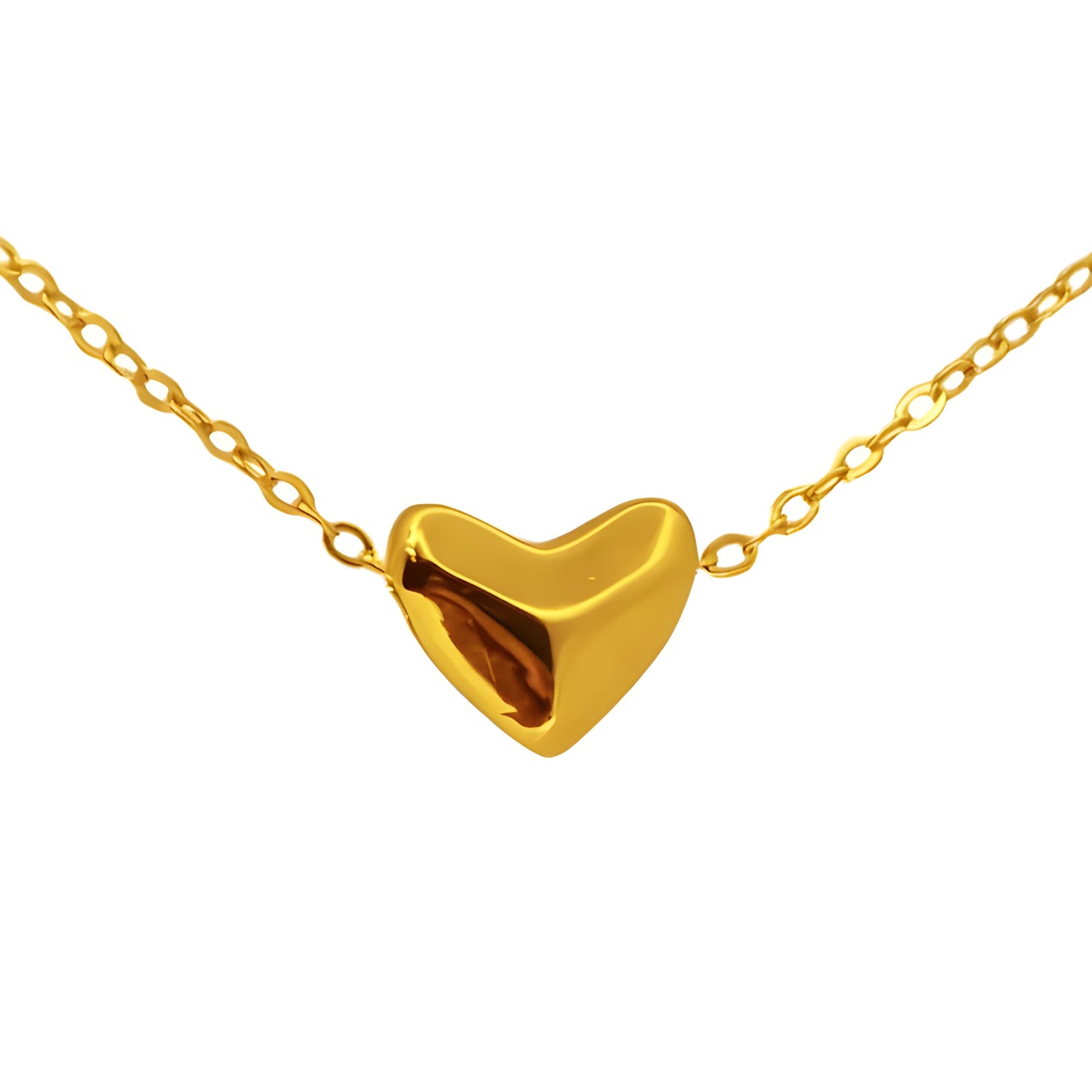 Ameya Heart - 18k gold plated sterling silver necklace, delicate luxury jewelry