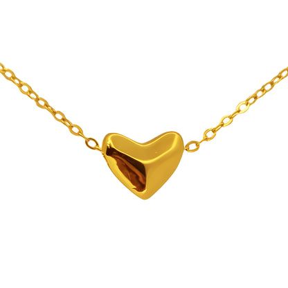 Ameya Heart - 18k gold plated sterling silver necklace, delicate luxury jewelry