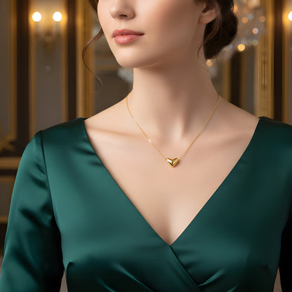 Ameya Heart - 18k gold plated sterling silver necklace, delicate luxury jewelry