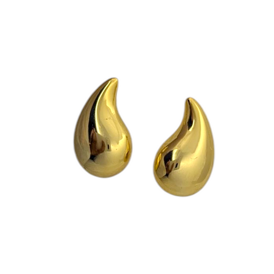 Ameya Teardrop Earrings, 18k Gold Plated, 925 Sterling Silver, Modern Design